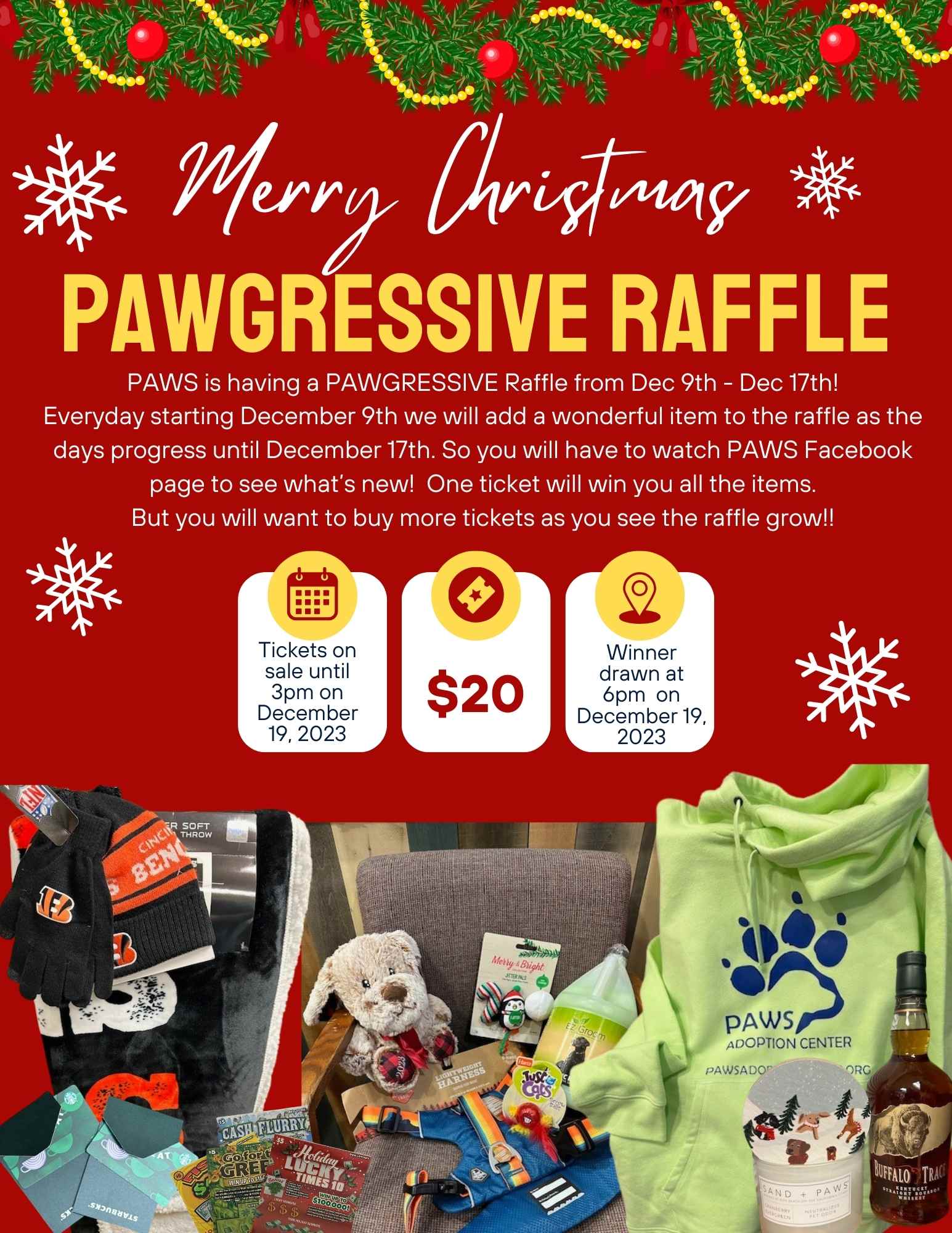 Buy your tickets for our PAWgressive Raffle! - PAWS Adoption Center