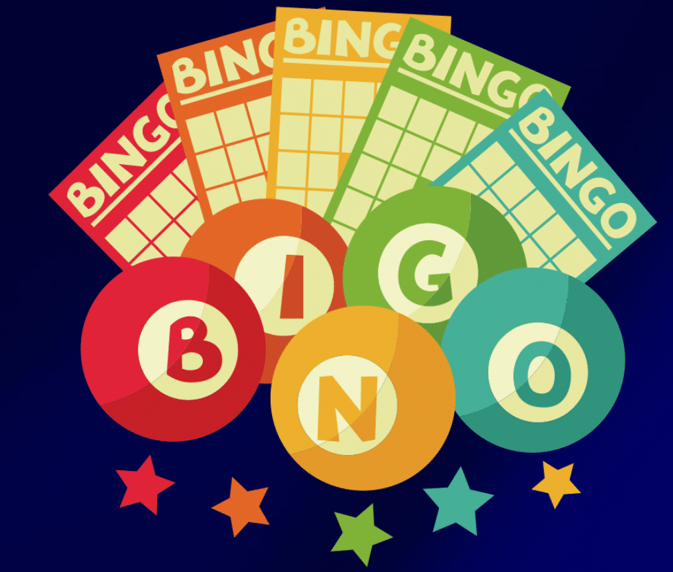 Image of Bingo cards and balls spelling out the word Bingo