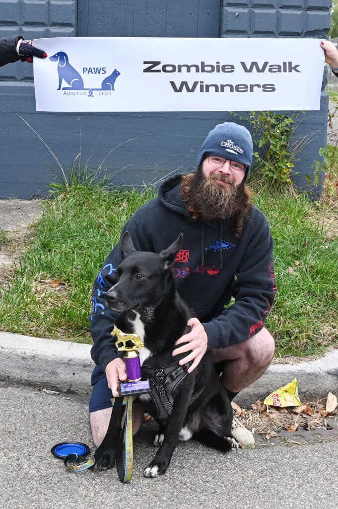 Human and dog race winners