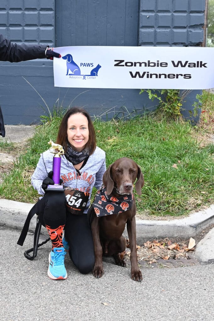 Human and dog race winners